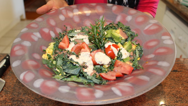 Kale Salad with Mulberry Viniagrette